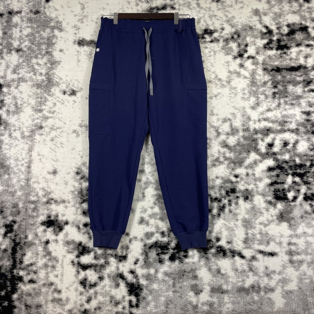 Figs Zamora Jogger Womens Size PM Blue Tapered Hospital‎ Nursing Stretch